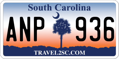 SC license plate ANP936