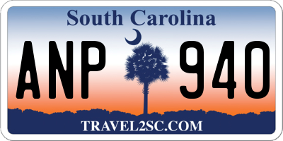 SC license plate ANP940