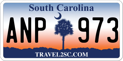 SC license plate ANP973