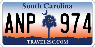 SC license plate ANP974