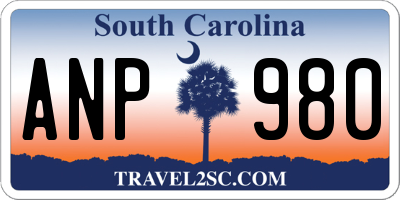SC license plate ANP980