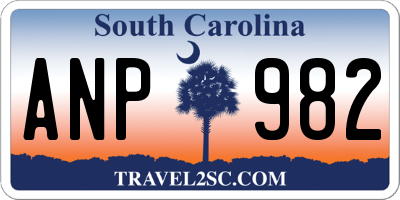 SC license plate ANP982