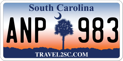 SC license plate ANP983