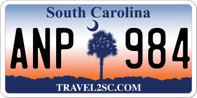 SC license plate ANP984