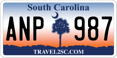 SC license plate ANP987