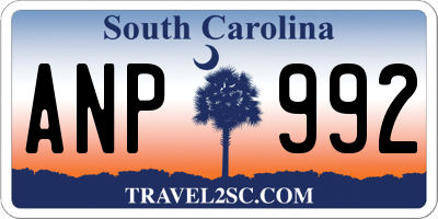 SC license plate ANP992