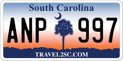 SC license plate ANP997