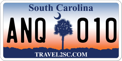 SC license plate ANQ010