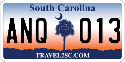 SC license plate ANQ013