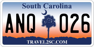 SC license plate ANQ026