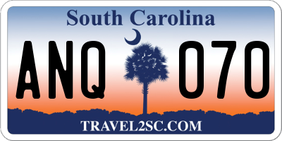 SC license plate ANQ070