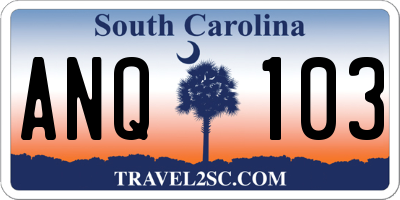 SC license plate ANQ103