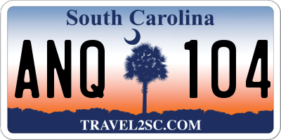 SC license plate ANQ104