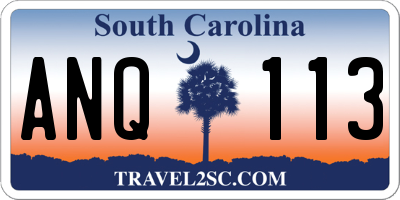 SC license plate ANQ113