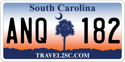 SC license plate ANQ182