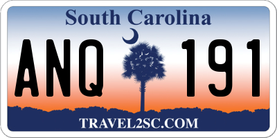SC license plate ANQ191