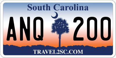 SC license plate ANQ200