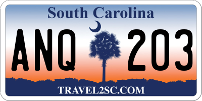 SC license plate ANQ203