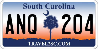 SC license plate ANQ204
