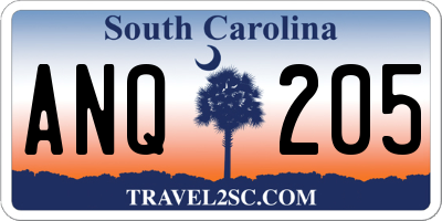 SC license plate ANQ205