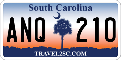 SC license plate ANQ210