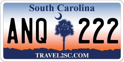 SC license plate ANQ222