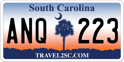 SC license plate ANQ223