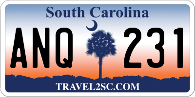 SC license plate ANQ231