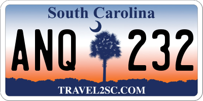 SC license plate ANQ232