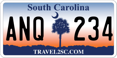 SC license plate ANQ234