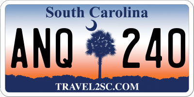SC license plate ANQ240