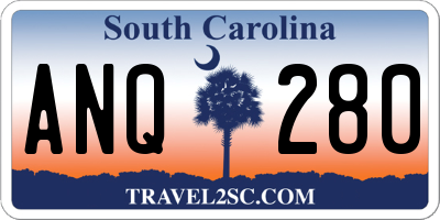 SC license plate ANQ280