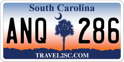 SC license plate ANQ286