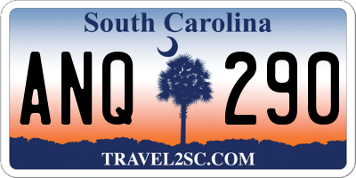 SC license plate ANQ290