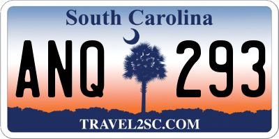 SC license plate ANQ293
