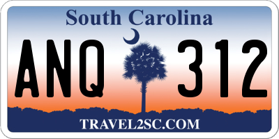 SC license plate ANQ312