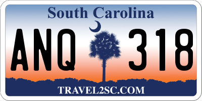 SC license plate ANQ318