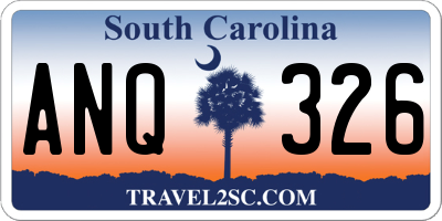 SC license plate ANQ326