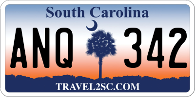 SC license plate ANQ342