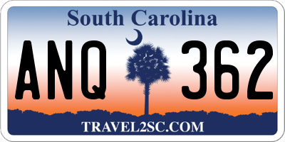 SC license plate ANQ362