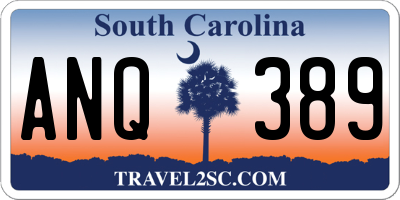 SC license plate ANQ389