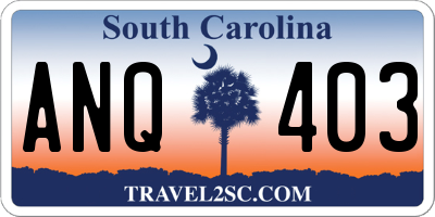 SC license plate ANQ403