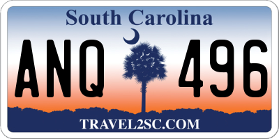 SC license plate ANQ496