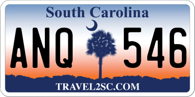 SC license plate ANQ546