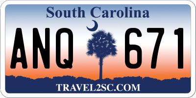 SC license plate ANQ671