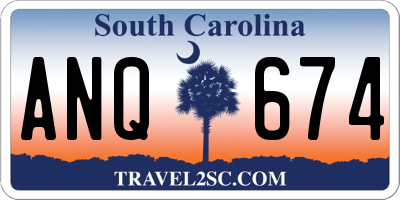 SC license plate ANQ674