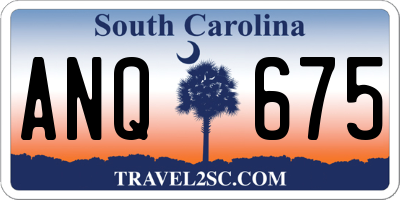 SC license plate ANQ675