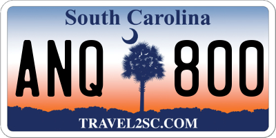 SC license plate ANQ800