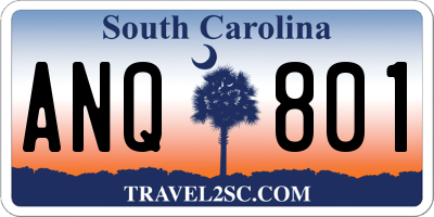 SC license plate ANQ801