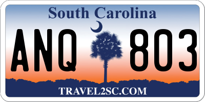 SC license plate ANQ803
